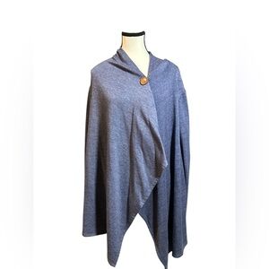 Bobeau Blue Sweater with Button Detail
